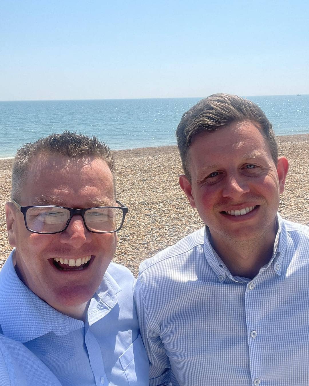 Jim and James at the beach